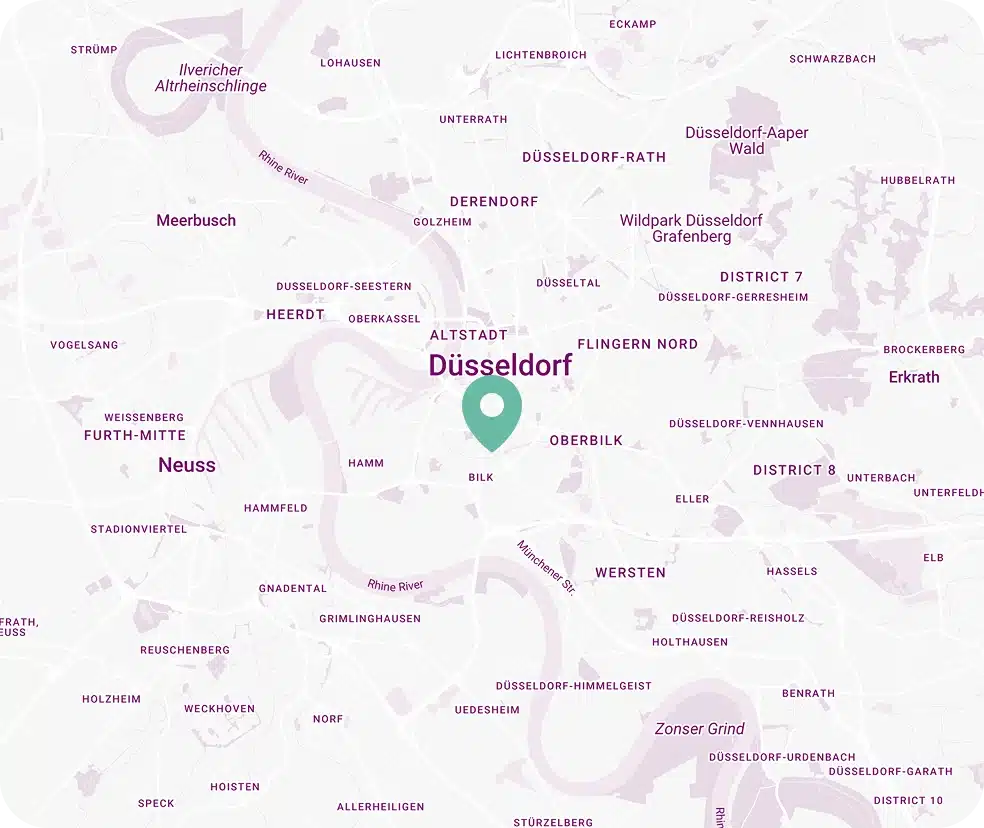 Könisallee in Düsseldorf: Standort der ARS PEDIS-Praxis